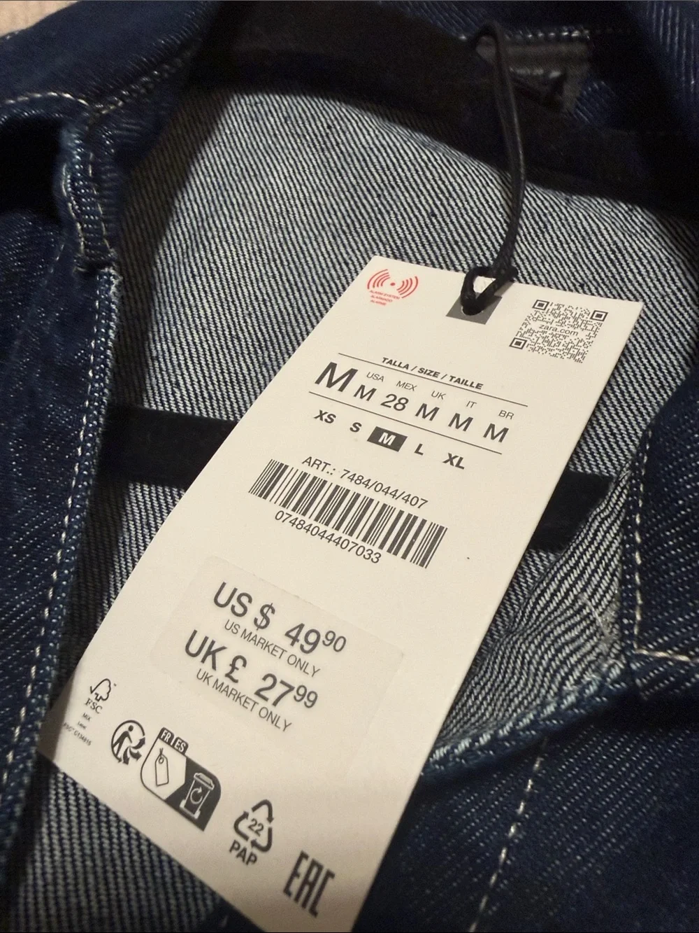 ZARA DENIM CROPPED TOP - Picture 6 of 16